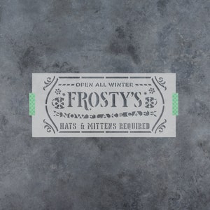 Frosty&#39;s Snowflake Cafe Sign Stencil - Large Christmas Stencils For Wood, Christmas Stocking Stencils, Small Christmas Stencils