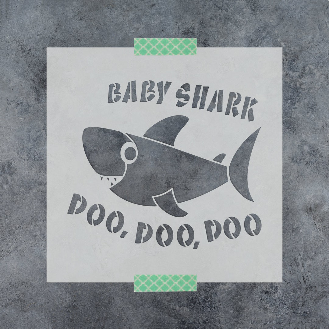 Baby Shark Stencil Reusable Baby Shark Stencils Large Baby