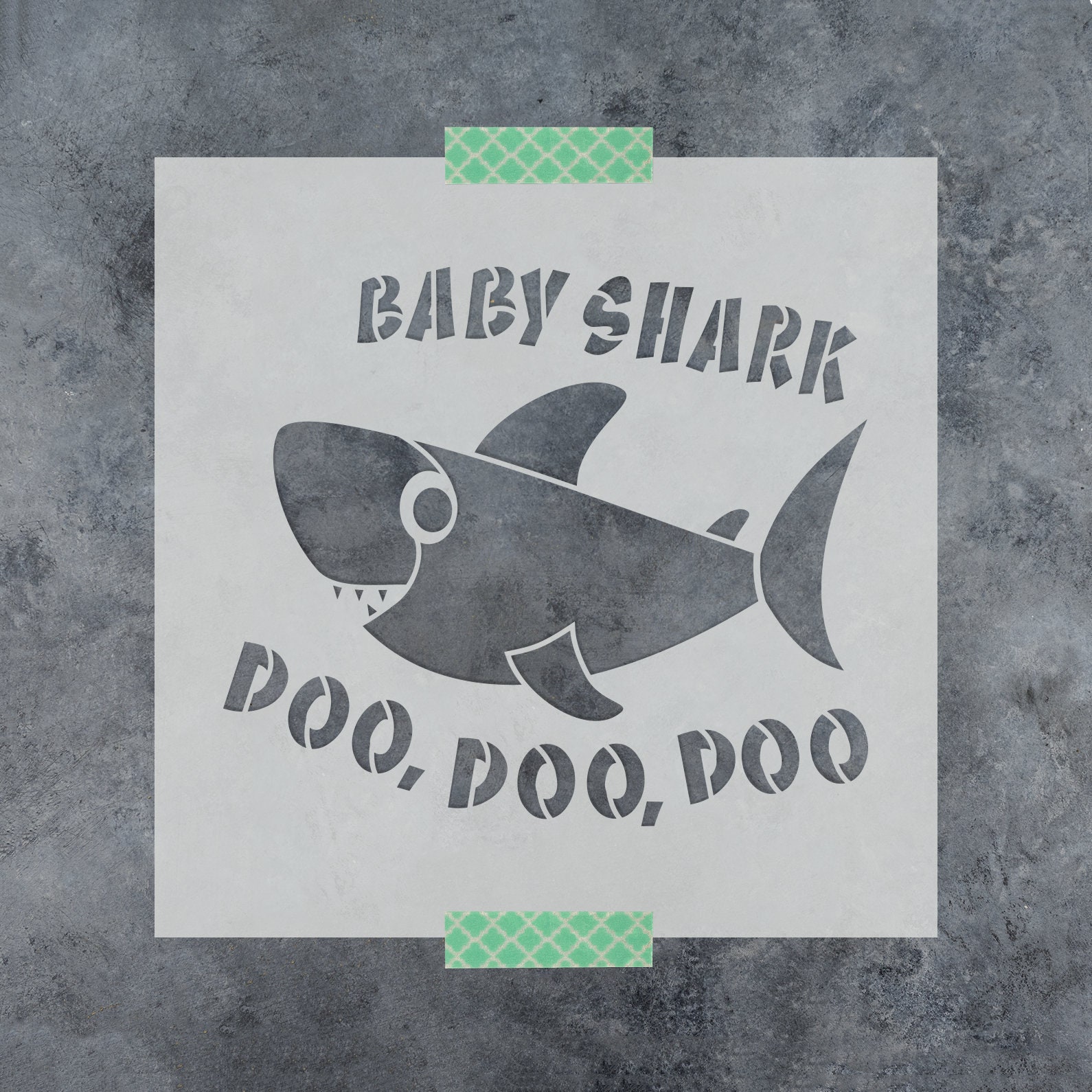 Baby Shark Stencil - Reusable Baby Shark Stencils, Large Baby Shark ...