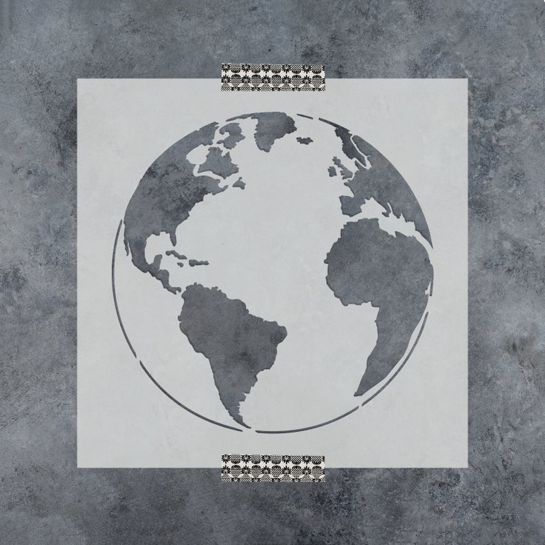 Earth Stencil Reusable DIY Craft Stencils of the Planet | Etsy