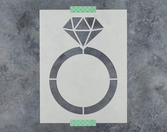 Engagement Ring Stencil Template for Wedding Crafts, Diamond Design Stencils for Bridal Projects
