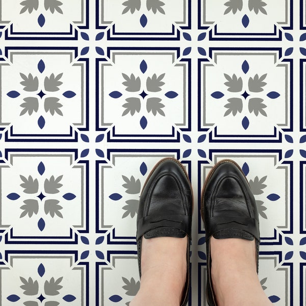 Lars Tile Stencil for Floors and Walls, Pattern Stencils for Painting Kitchen or Concrete Surfaces
