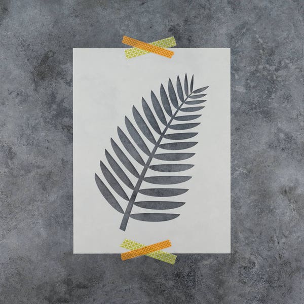 Tropical Leaf Stencil for Painting Crafts with Palm Frond and Leaf Stencils