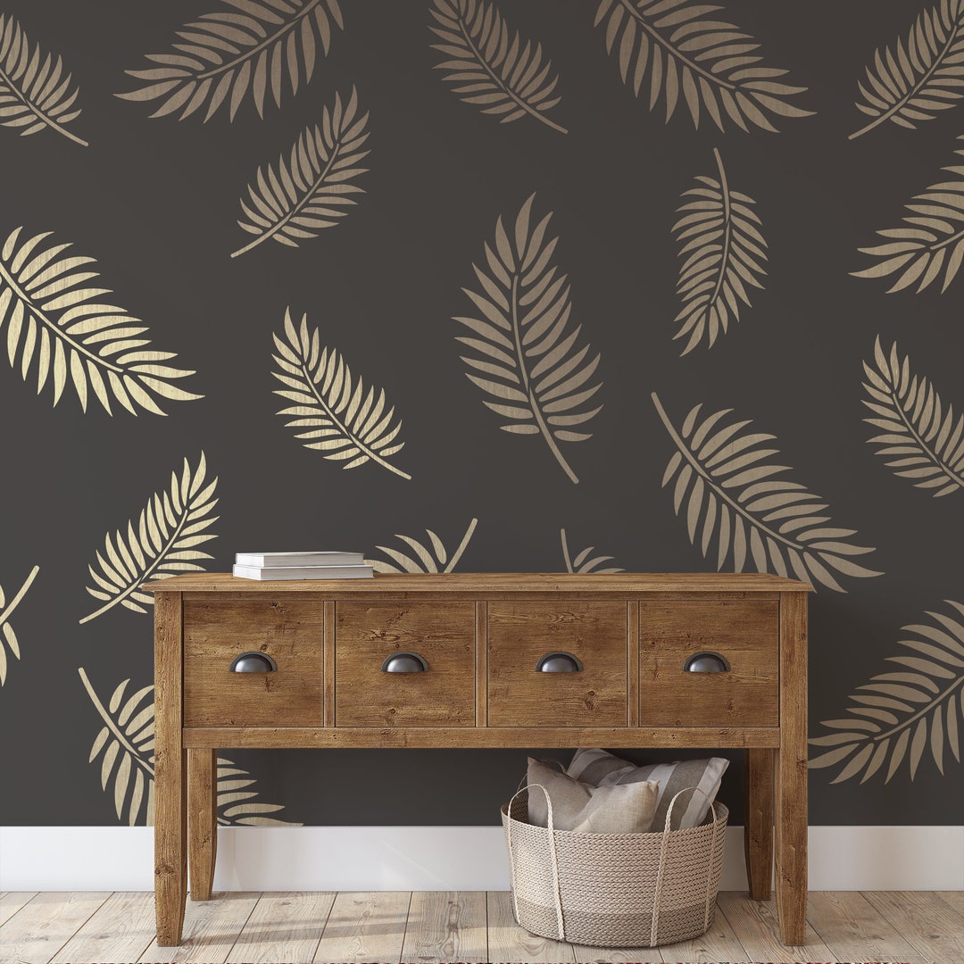 Palm Leaves Pattern Wall Stencil Palm Leaves Stencil, Stencils for Walls,  Stencil for Painting, Wall Paint Stencils, Accent Wall Stencil 