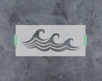 Waves Stencil - Ocean Stencil, Stencils, Waves Stencils, Ocean Wave, Nautical Stencils, Coastal Stencils, Large Wave Stencil