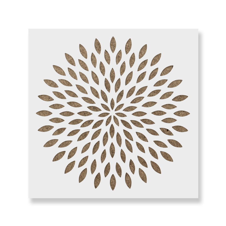 Dahlia Mandala Stencil Mandala Stencils, Large Stencil, Home Decor Mandala, Wood Stencil, Mandala Craft, Yoga Stencil, Yoga Decor image 6