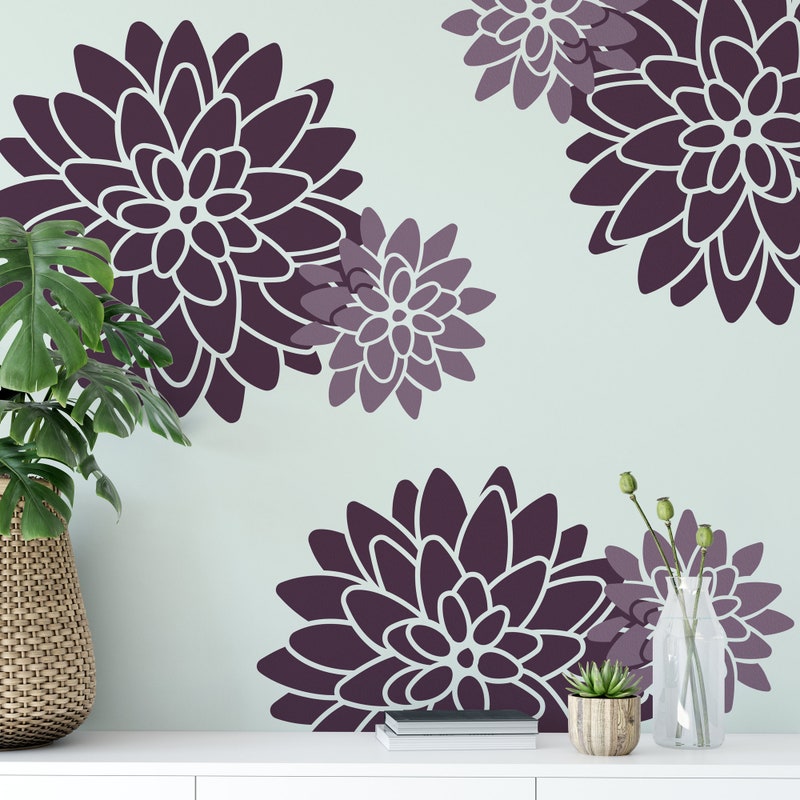 Large Flower Stencils - Etsy