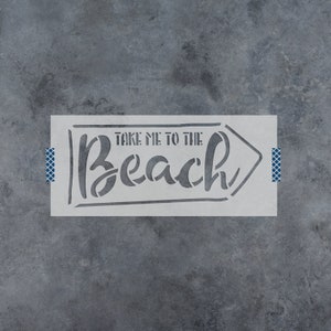 To The Beach Stencil - Large Beach Stencils, To The Beach, Beach Sign Stencil, Beach, Beach Stencils, This Way Stencil, To The Beach Art