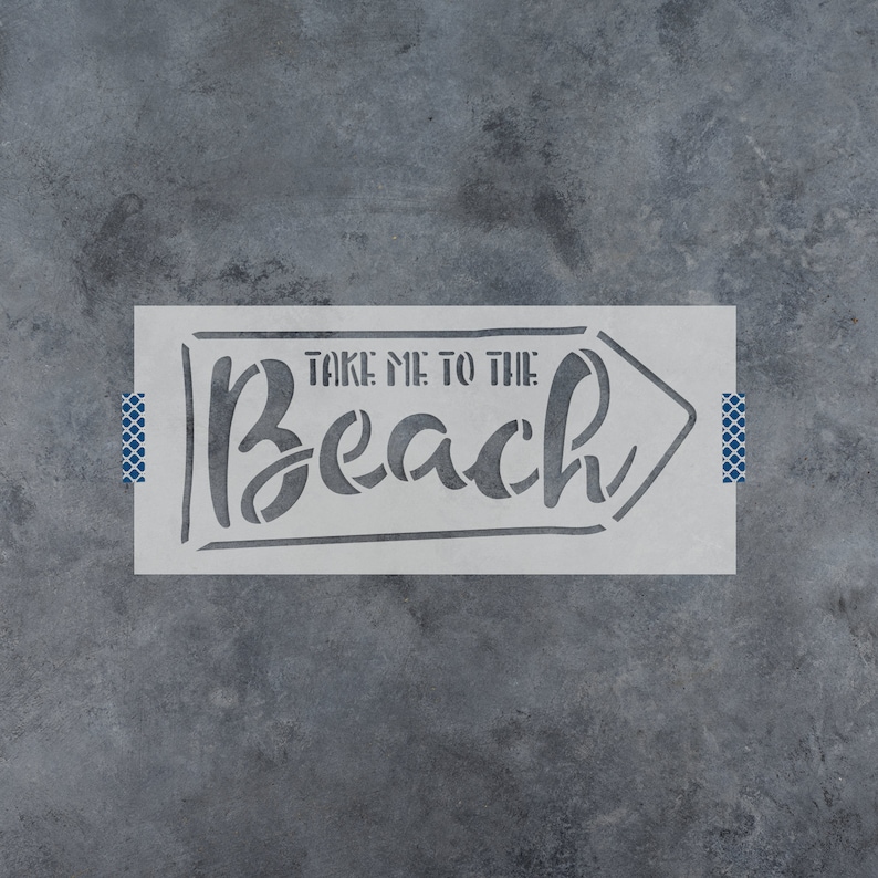 To The Beach Stencil Reusable DIY Craft Stencils of To The Beach with Arrow