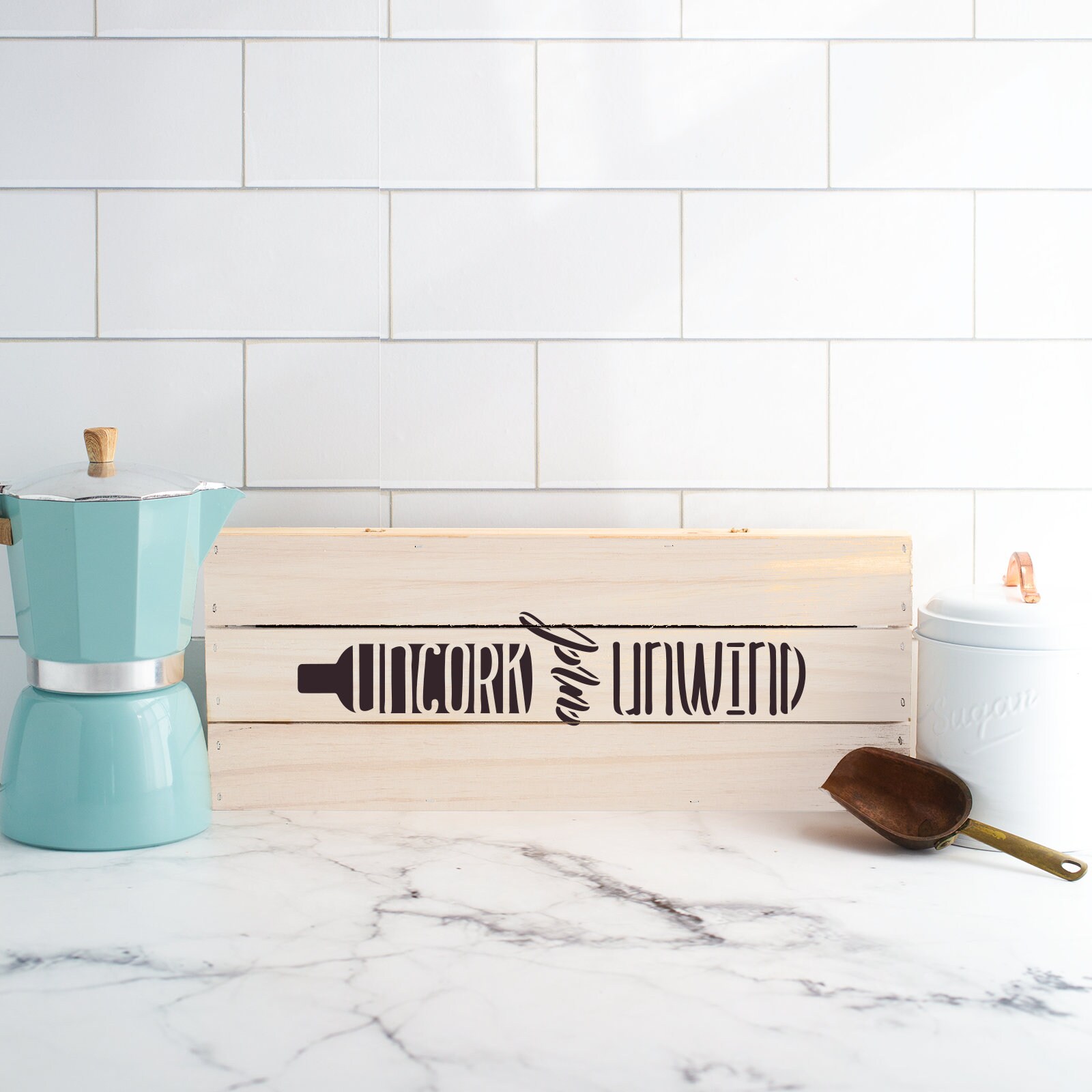 Uncork and Unwind Wine Bottle Stencil Durable & Reusable Etsy