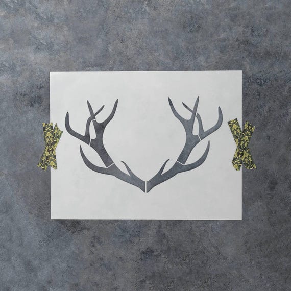 Deer Antlers Stencil for Hunting, Buck and Stag Antler Stencils for Camo, Camping, Outdoor Art