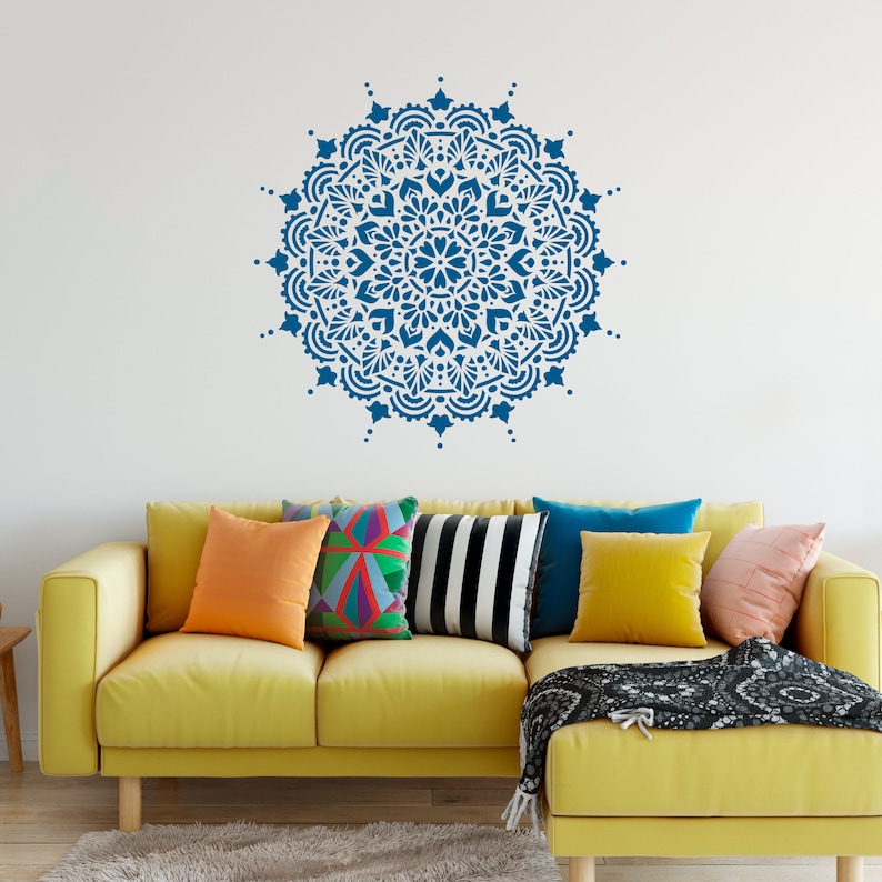 Paradise Mandala Stencil Boho Mandala Decor Hippie Zen Indian Bohemian Room Decor Laser-cut Stencils Made in USA image 2