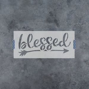 Blessed Arrow Stencil - Stencils of a Blessed Arrow, Craft Stencil, Blessed Arrow Craft, Crafters Stencils, Stencils, Word Stencil
