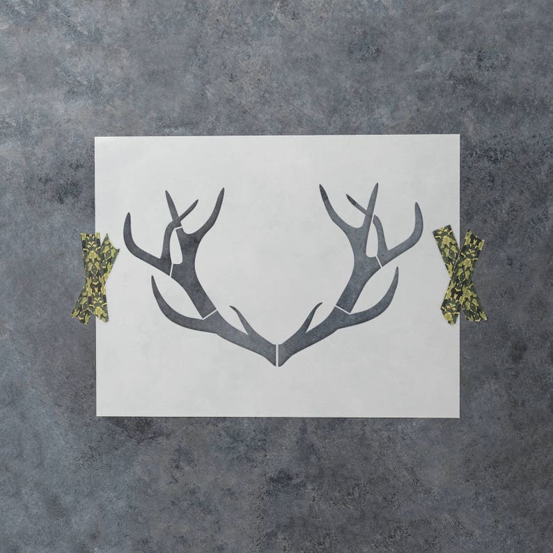 Deer Antlers Stencil Reusable DIY Craft Stencils of a Deer image 0.