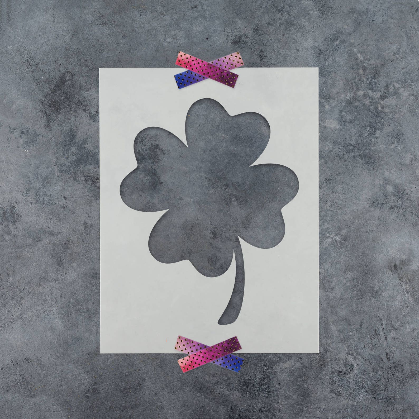 Four Leaf Clover Stencil Large Clover Stencil Diy Clover Etsy