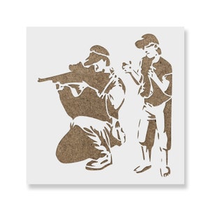 Dark Sniper Banksy Stencil - Banksy Graffiti Stencil - Multiple Sizes Available