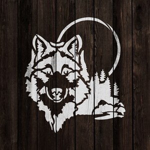 Reusable Wolf Head Stencil – Laser-Cut 12 Mil Mylar
