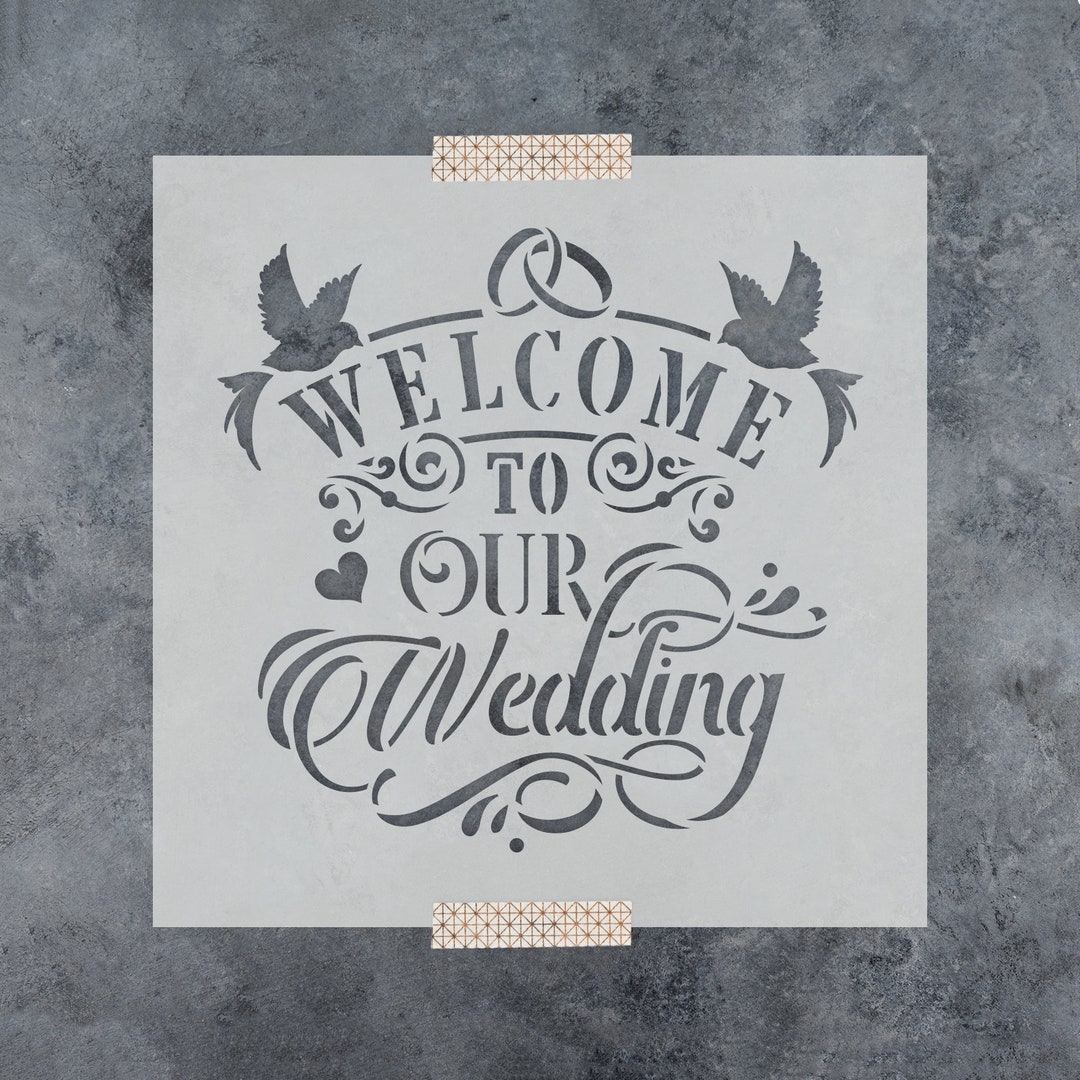 to Our Wedding Stencil Reusable DIY Craft Wedding Stencils for