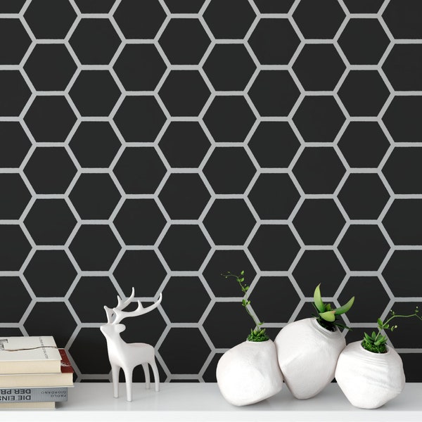 Honeycomb Stencil - Highly Durable Large Reusable Wall Stencil for Painting Home Decor - Great Honeycomb Wall Decal Alternative 33.5" x 21"