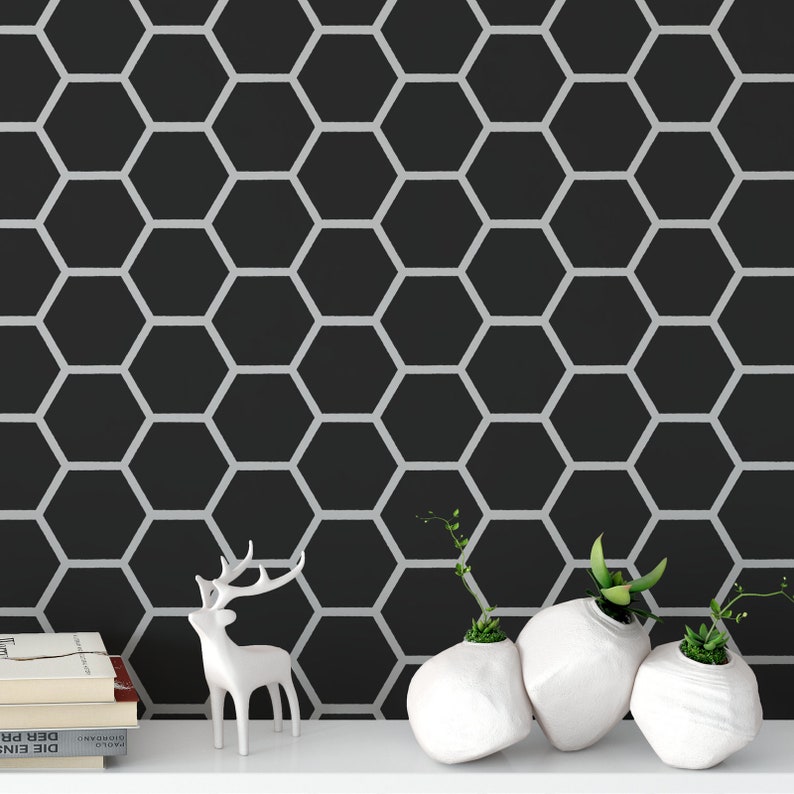 Honeycomb Stencil Highly Durable Large Reusable Wall Stencil for Painting Home Decor Great Honeycomb Wall Decal Alternative 33.5 x 21 image 1