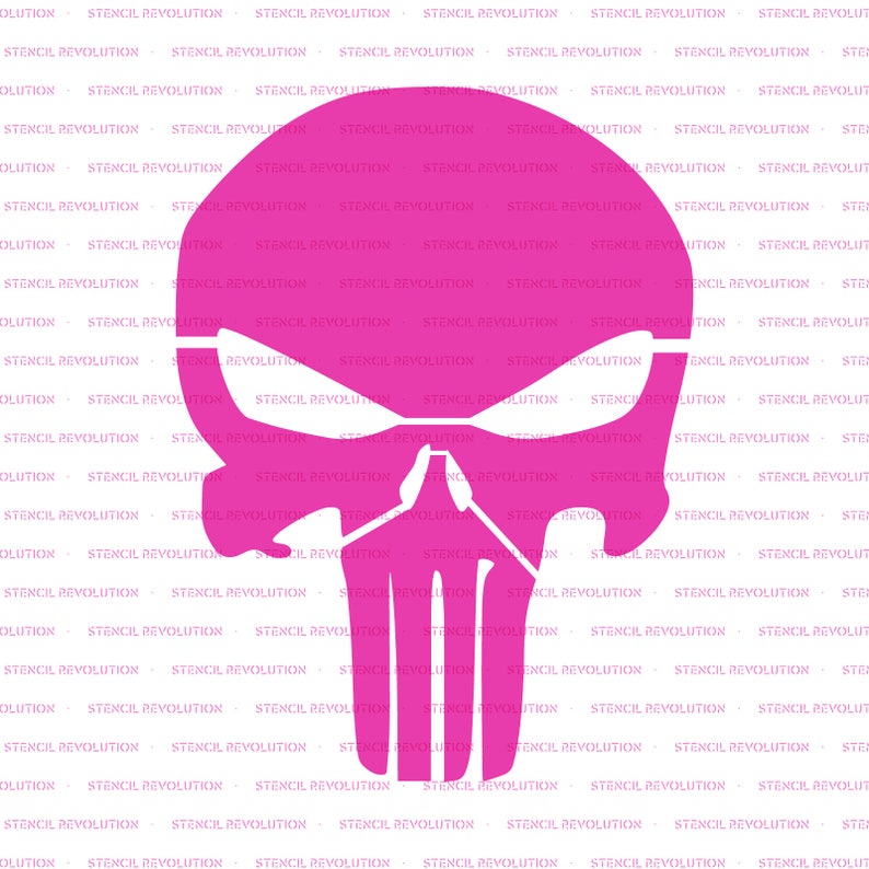 Punisher Skull Stencil Reusable Skull Stencils, Skull Punisher Stencil, Punisher Skull, Skull Face Stencil, Simple Skull Stencil image 4