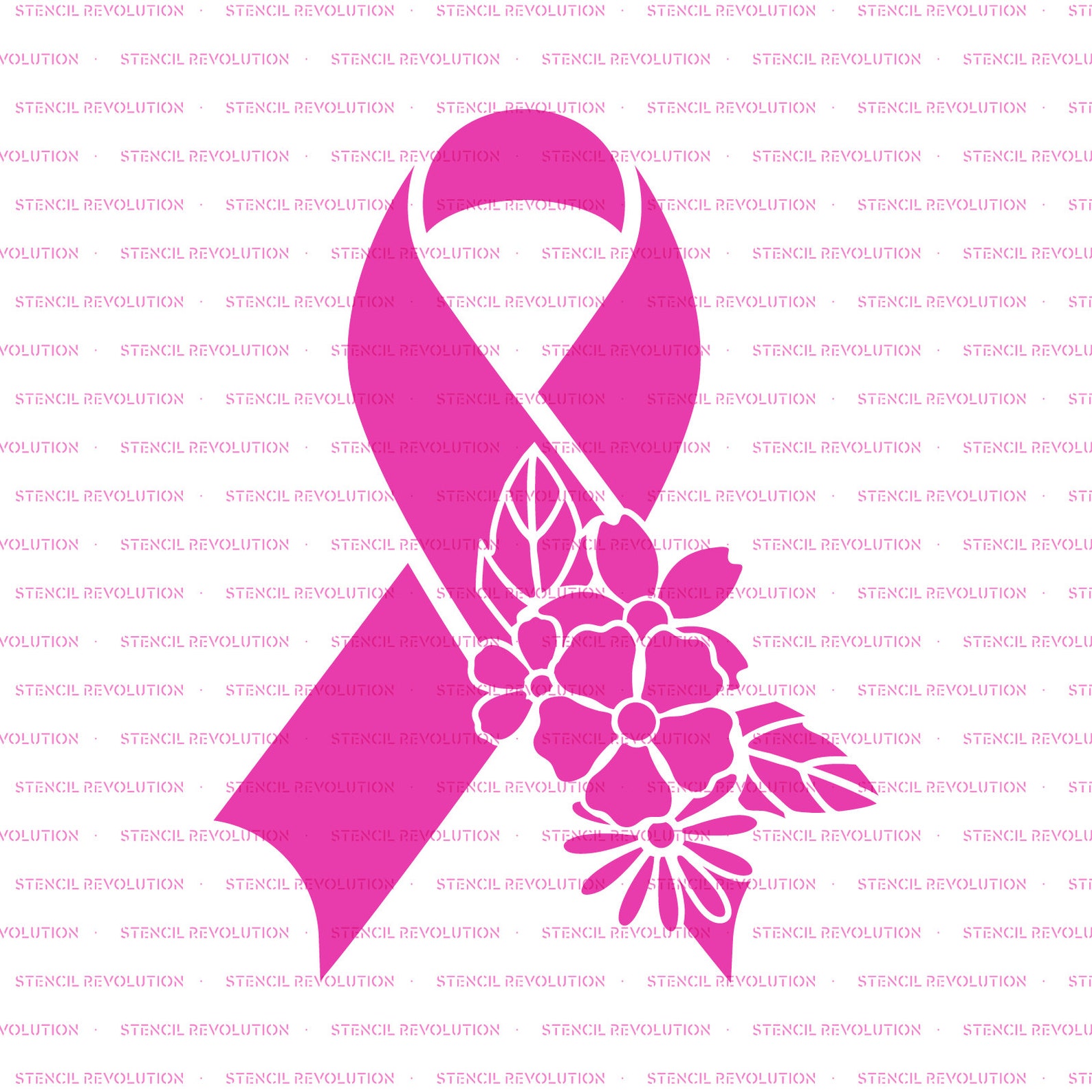 Floral Breast Cancer Ribbon Stencil Reusable Stencils For Painting floral-breast-cancer-ribbon-stencil-reusable-stencils-for-painting