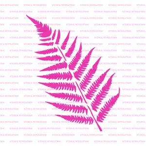 May include: A pink fern leaf silhouette, a botanical design element for crafting and decorating.