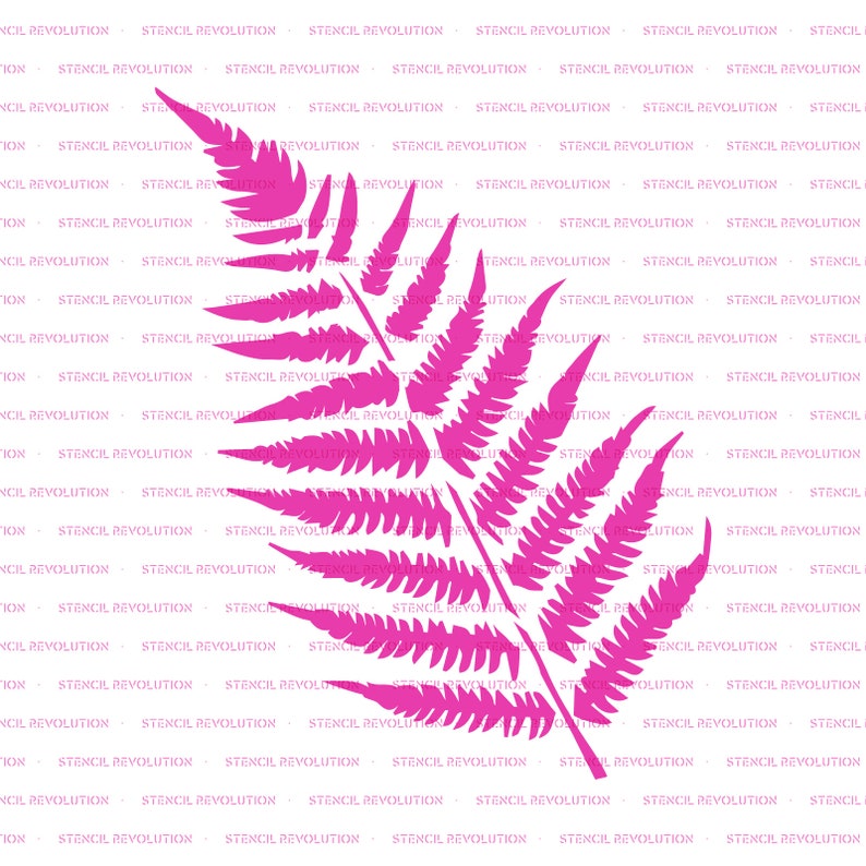 May include: A pink fern leaf silhouette, a botanical design element for crafting and decorating.