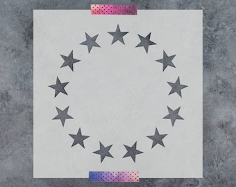 Betsy Ross 13 Star Circle Flag Stencil for Patriotic Americana Wall Decor and Art Stencils