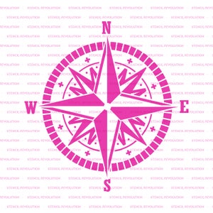 Compass Stencil Reusable Compass Stencils, Large Compass Stencil, Compass Rose Stencils, Nautical Themed Stencils, Shiplap Stencil, Ocean afbeelding 4