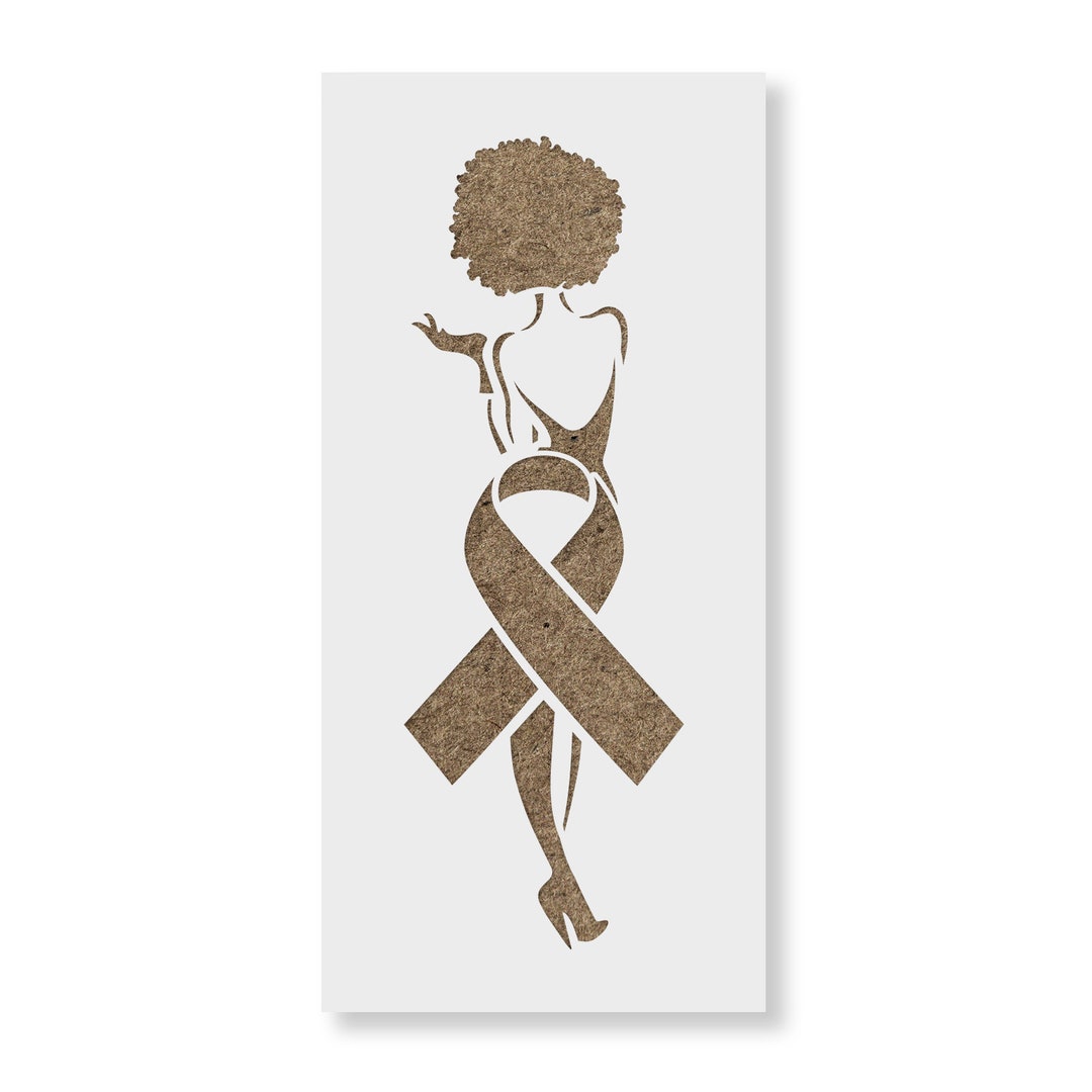 Breast Cancer Ribbon Dress Stencil Reusable Stencils for Painting