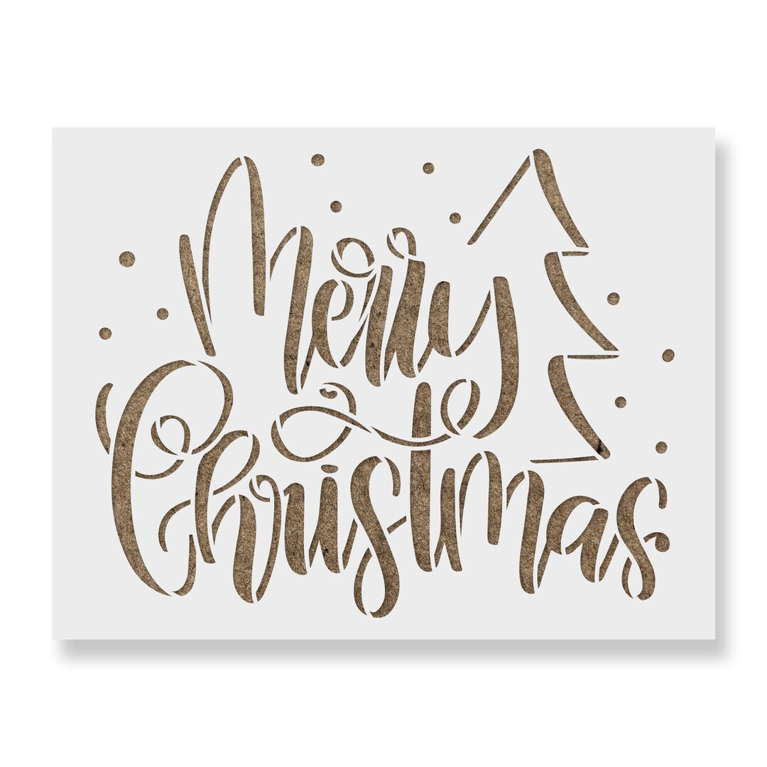 Merry Christmas Tree Stencil Christmas Stencil, Small Christmas