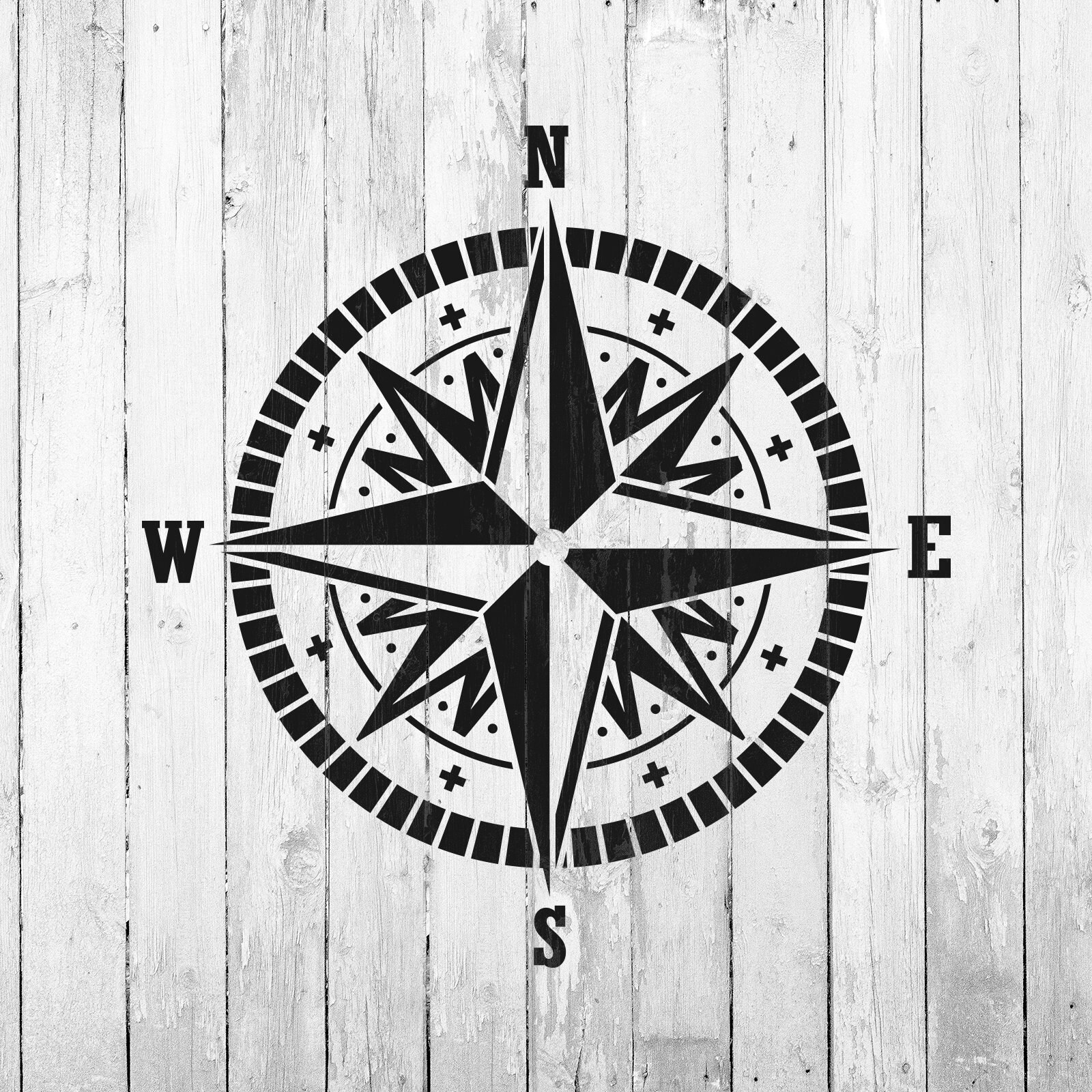 Compass Stencil Nautical & Beach Decor Large Compass Etsy