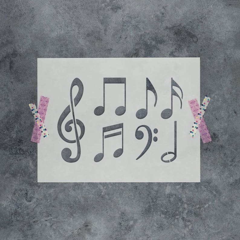 music-notes-stencil-reusable-diy-craft-stencils-of-music-etsy