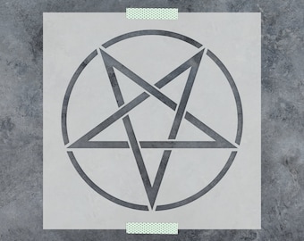 Pentacle Stencil - Reusable Pentacle Stencil, Large Pentacle Stencils, Pentagram Stencil, Scary Stencil, Evil Stencil, Devil Stencil