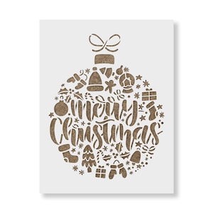 Merry Christmas Shapes Stencil Template for Cards, Crafts, Mylar Art, Winter Holiday Stencils