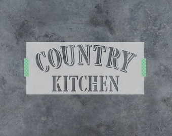 Country Kitchen Stencil - Reusable DIY Craft Stencils of a Country Kitchen Sign - Rustic Stencil for Wood Signs