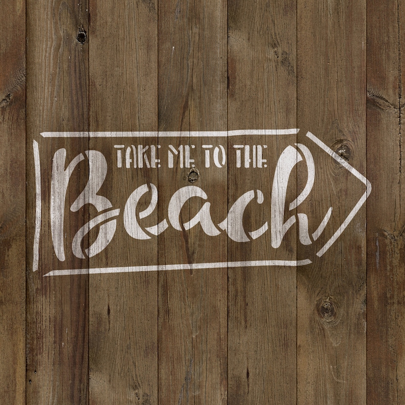 To The Beach Stencil Reusable DIY Craft Stencils of To The Beach with Arrow