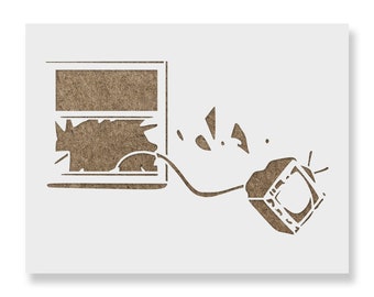 Banksy Protest Stencil for Walls Windows Canvas – Reusable Graffiti Stencils and Art Template