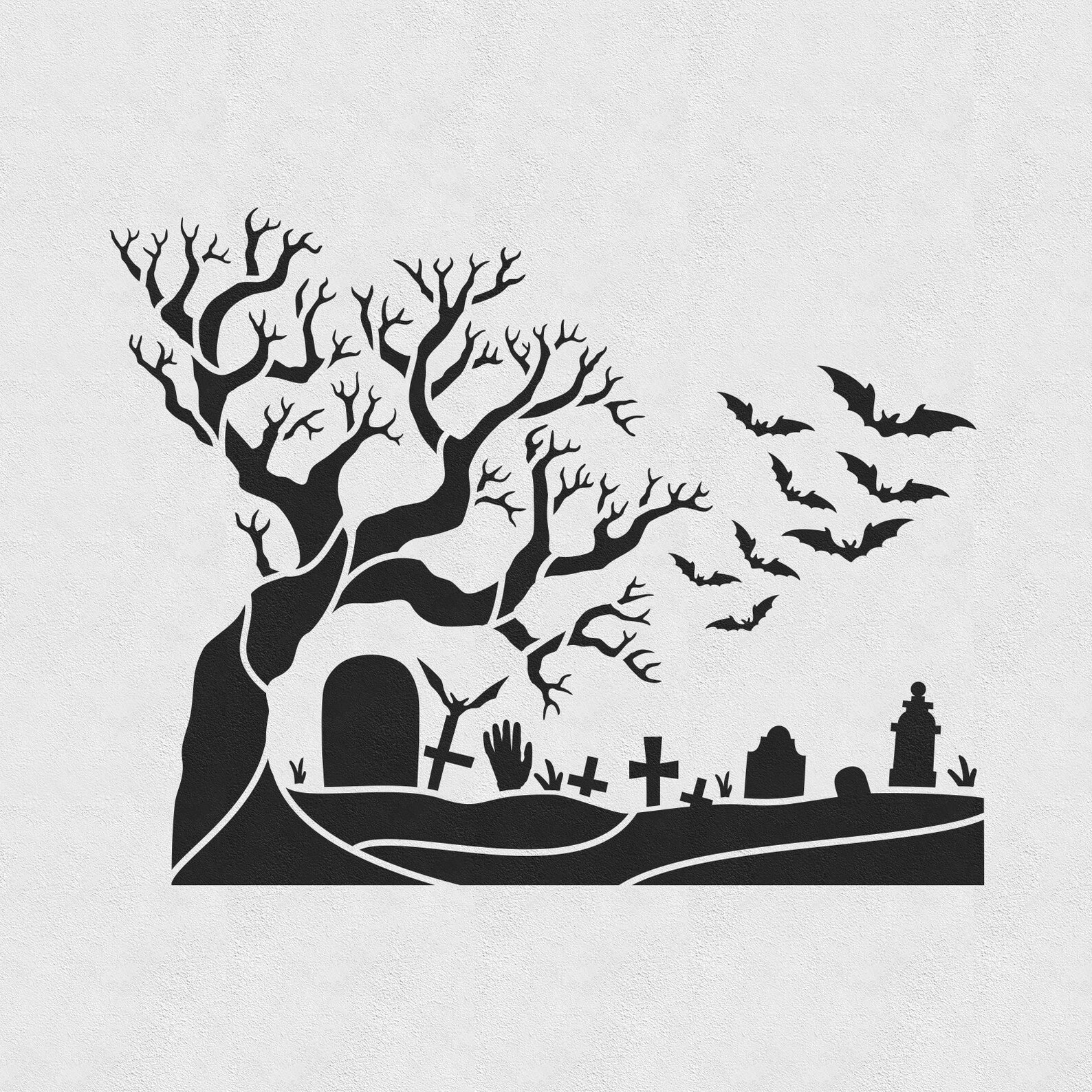 Graveyard Stencil Reusable DIY Craft Halloween Stencils of a Etsy