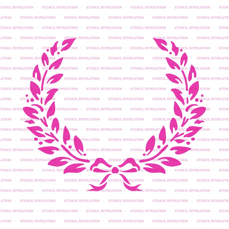 Laurel Wreath Stencil for Crafts, Text Design, DIY Art, Deco