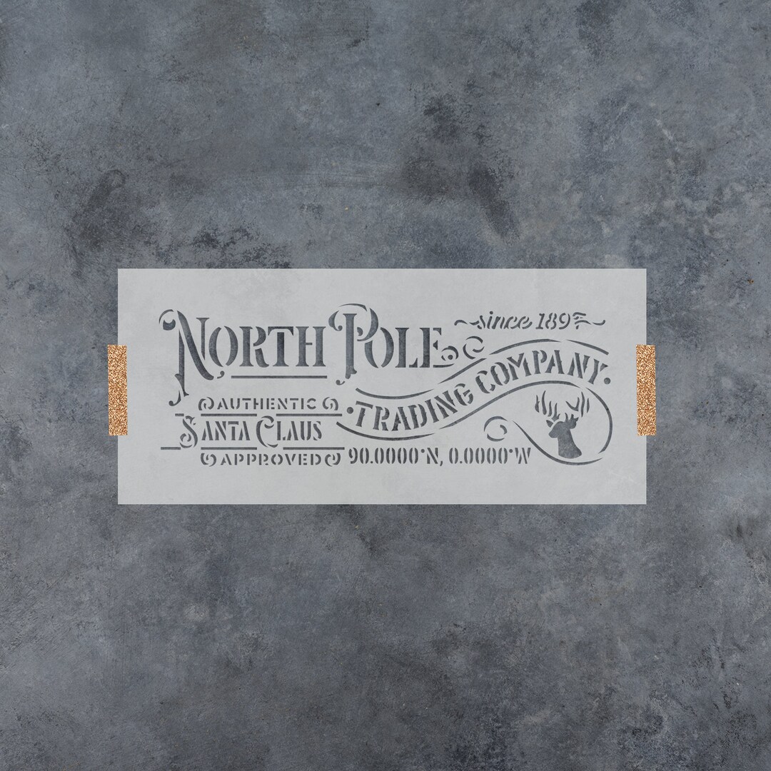 North Pole Trading Stencil For Holiday Crafts Reusable Christmas north-pole-trading-stencil-for-holiday-crafts-reusable-christmas