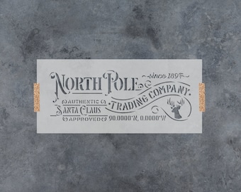 North Pole Trading Stencil for Holiday Crafts, Reusable Christmas Stencils for Decorations