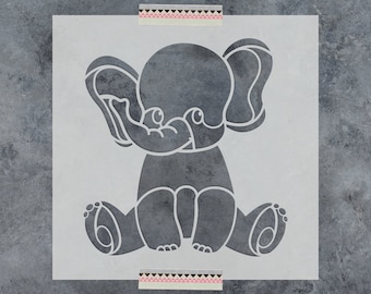 Baby Elephant Stencil Template for Nursery Mural Painting, Animal Theme Stencils, Baby Shower Gift