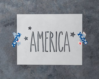 Starry America USA Independence Flag Stencil for 4th of July Patriotic Holiday Crafts Stencils