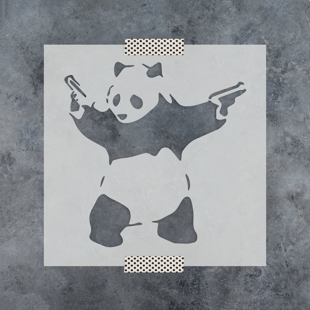 Panda With Guns Banksy Stencil - Banksy Stencil, Large Banksy Stencils,  Stencil Banksy, Banksy Stencil Art, Panda Stencil, Funny Stencil - Etsy, image size:1080x1080