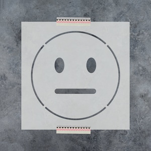 Emoji Straight Face Stencil - Reusable DIY Craft Stencils of Emoji Straight Face