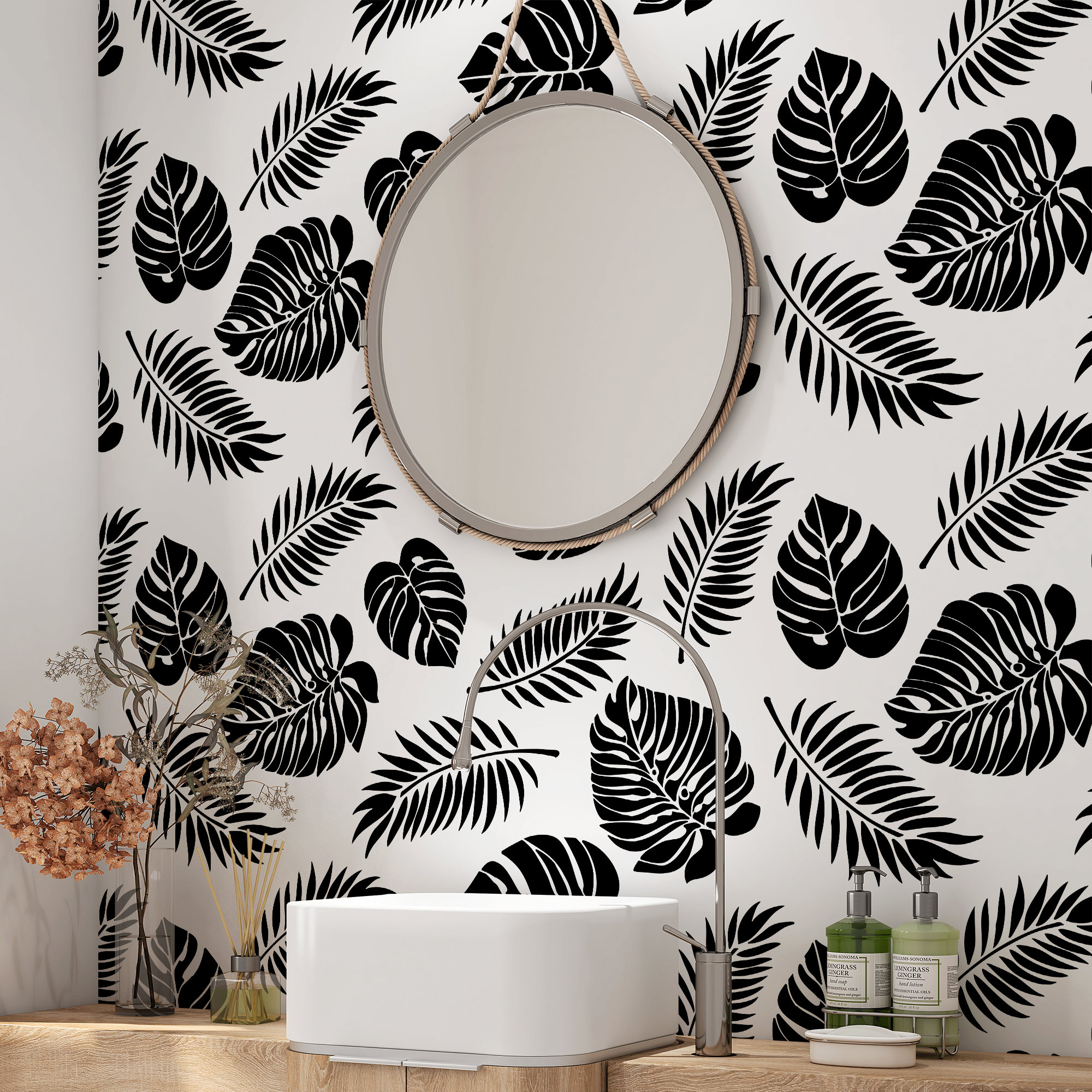 Monstera Leaves Pattern Wall Stencil - Leaf Stencil, Large Leaf Stencils,  Palm Leaf Stencil, Large Wall Stencil Adds a Designer Touch - Etsy, image size:2000x2000