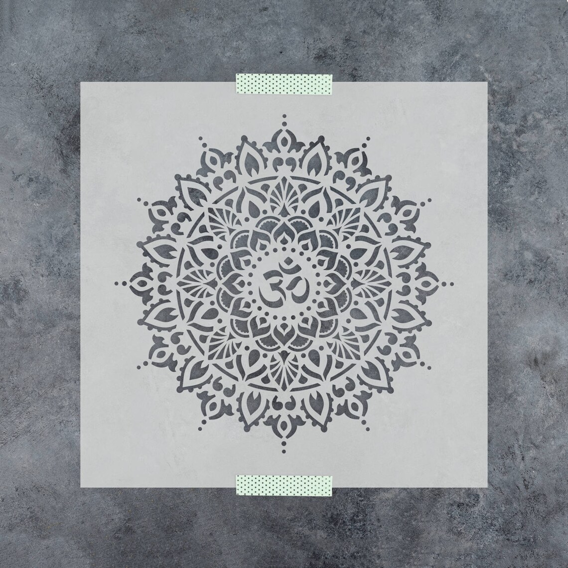 Om Mandala Stencil Perfect Stencil for Yoga or Spiritual | Etsy