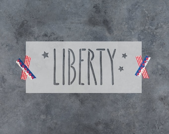 Starry Liberty Independence Stencil for USA Craft Ideas, Patriotic Wall Decor, 4th of July Stencils